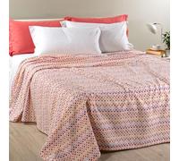 Caleffi Couvre-lit Simple Non matelassé, Optique Art, 50% Coton, 50% Polyester, 170 x 260 cm, Orange, 1006784