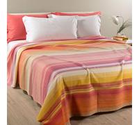 Caleffi Couvre-lit Simple Non matelassé, Rainbow Light en piqué, 50% Coton, 50% Polyester, 170 x 260 cm, Orange, 1006782