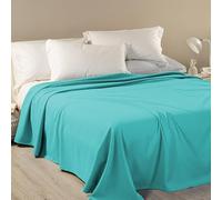 Caleffi Dobby Couvre-lit Double Non matelassé, 50% Coton, 50% Polyester, 260 x 260 cm, Bleu Clair, 1010274