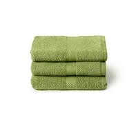 Caleffi Grande Serviette de Bain 3 x 55 x 105 cm, Coton 100% - Doux et Absorbant, Visage et Usage Quotidien, Serviette de Douche de Haute qualité, Grande Toile, Vert