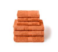 Caleffi Lot de 6 Serviettes de Bain avec invité - 100% Coton Doux et Ultra Absorbant - Douche, Visage et hospitalité