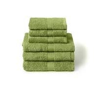Caleffi Lot de 6 Serviettes de Bain avec invité - 100% Coton Doux et Ultra Absorbant - Douche, Visage et hospitalité