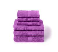 Caleffi Lot de 6 Serviettes de Bain avec invité - 100% Coton Doux et Ultra Absorbant - Douche, Visage et hospitalité