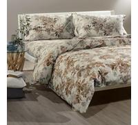 Caleffi Parure de Housse de Couette Double 100% Coton, Housse + taie d'oreiller, Biscuit, Oeko-Tex