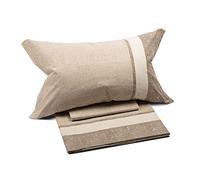 Caleffi - Parure de lit avec Housse de Couette 100% Coton - 2 Taies d’Oreiller 50x80 cm, Linge de Lit Confortable et Elégant - Housses de Couettes Pour 1 Personne ou 2 Personnes