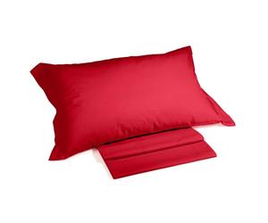 Caleffi - Parure de lit en Coton uni uni Couleur Unie Simple Rouge