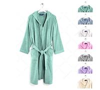 Caleffi - Peignoir Bain Homme et Femme en 100% coton, doux, absorbant et respirant, avec capuche, ceinture et poches - Parfait pour la salle de bain, le spa ou le sauna - Robe Chambre Femme