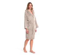 Caleffi Peignoir pour Adultes, Femme, Homme, Unisexe avec Capuche, en éponge Douce Coton hydrophile 450 g/m², Lavable en Machine à 40°, sèche-Linge, Taille 1009874, Sable, M/3XL Mixte