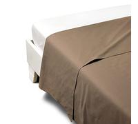 Caleffi Percalle Drap Supérieur, Percale, Moka, lit Double, 1003496, Caleffi