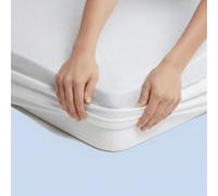 Caleffi - Protège-Matelas Double - 180 x 200 cm + Coins 25 cm - Housse de Matelas Double en Coton Respirant - Protection et Confort pour lit - Ciré Lit éponge avec Essence d'aloès