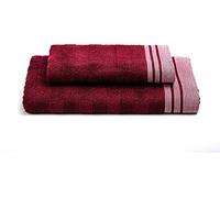 Caleffi - Serviette de Bain 2 Pièces en 100% Coton Eponge - 1 Serviette Toilette 50x100 cm + 1 Serviette Visage 40x60 cm, Douce et Ultra Absorbante - Serviettes Eponge - Lot Serviette