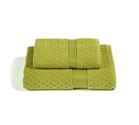 Caleffi - Serviette de Bain 2 Pièces en 100% Coton Eponge - 1 Serviette Toilette 50x100 cm + 1 Serviette Visage 40x60 cm, Douce et Ultra Absorbante - Serviettes Eponge - Lot Serviette