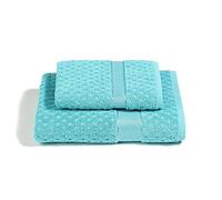 Caleffi - Serviette de Bain 2 Pièces en 100% Coton Eponge - 1 Serviette Toilette 50x100 cm + 1 Serviette Visage 40x60 cm, Douce et Ultra Absorbante - Serviettes Eponge - Lot Serviette