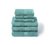 Caleffi Set de serviettes de bain avec invité 6 pièces - Composé de 3 serviettes faciales 55 x 100 cm + 3 serviettes bidet 40 x 60 cm - Coton 100% doux et ultra absorbant - douche, visage et