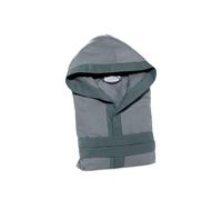 Caleffi Tecno Bicolor Peignoir à Capuche, Microfibre, Anthracite, XL