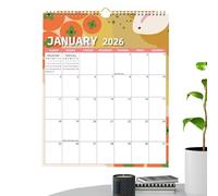 Calendar 2026-12 Months Calendar With Premium Paper, Large Calendar's 2026 With Spiral Bound, January-December Wall Calendar's 2026's For Home Office School Apartment Family Appointment Agenda