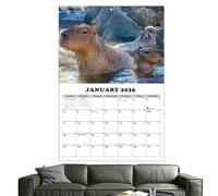 Calendar 2026-2027 - Capybara-Themed Anti Ink Bleed Planner | Thick Paper with Twin Wire Binding & Large Daily Blocks for Home, Schools, Offices and Meeting Rooms