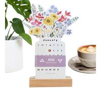 Calendar 2026, Floral Design Calendar, January to December Organizer, 2026 Monthly Planner for Bedroom, Traveling, Work, Apartment, Dormitory, Hotel, Classroom, 8.66x3.94 Inches