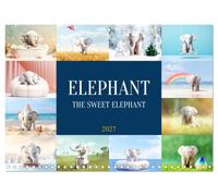 Calendar 2027 · Eléphant - L'éléphant doux | L'éléphant, avec sa sagesse et sa force, incarne la beauté et la grâce du… · 11.7" x 16.5" Open Size · CALVENDO Wall Calendar