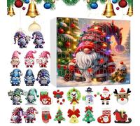 Calendar Advent, 24 Days Christmas Countdown for Home, Versatile Display with Figurine Holiday Decorations for, Adults, Family, Teens, School and Classroom, 12.6x11.42x1.38 Inches