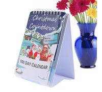 Calendar Christmas Advent Decor, Tear-Off Countdown Desk Calendar for 100 Days, Interactive Wall Art and Holiday Decoration for Kids, Teens, Boys, Girls, and Home Display, 1 Piece