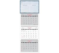 Calendar Company Calendrier 2027 3 mois en un coup d'œil avec lignes mémo pour les notes (diapositive de date rouge gratuite). Fabriqué aux États-Unis (12 notes)