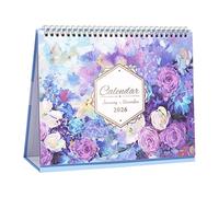Calendar Desk, Aesthetic Desktop Calendar, Spiral Binding Design, Floral Decoration, Easy Organizing Tool, Durable Paper, Perfect for Women, Home, Classroom, Work, Offices, School, Kids, Family