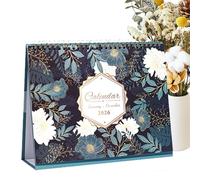 Calendar For Desk, Aesthetic Desktop Calendar With Spiral Binding, Floral Organizer, Perfect For Women Kids School Home Classroom Office Family Fridge Easy Scheduling, 9.84x10.04x0.63 In