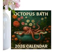 Calendar for Wall, 12 Month 2026 Octopus Design 8.27x8.27 inches, January to December Schedule Planner, Yearly Organizer for Adults Teens Kids Teachers Students, Bedroom Study Room Use