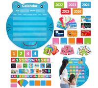 Calendar Pocket Chart - Cat Head Wall Calendar, Large Size Educational Learning Organizer with 12 Pockets for Days and Months, Durable Fabric Pocket Chart for Homeschool Classroom