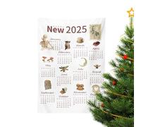 Calendar Towels 2025 - Cloth Calendars 2025 with Dowel | 2025 Calendar Towel | Kitchen Calendar 2025 | Linen Calendar Towels 2025 | Tapestry Fabric Calendar Towel for Wall | 12 Month Year Planners
