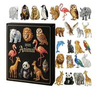 Calendario ’Avvento 2025 con Animali Natalizi - Decorazione Acrilica 2D Conto alla Rovescia di 24 Giorni, Ornamento per Albero o Parete | Ideale per Casa Cortile Soggiorno Ufficio Camera De