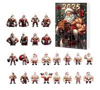 Calendario ’avvento 2025 - Set 24pcs Ciondoli Acrilici Babbo Natale 2d | Calendario Natalizio Divertente Fitness | Decorazione Da Appendere Per Albero E Casa | Regalo Festivo Per Famiglie E Amici