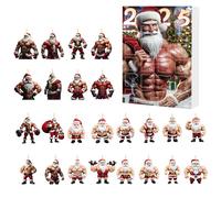 Calendario ’avvento 2025 - Set 24pcs Ciondoli Acrilici Babbo Natale 2d | Calendario Natalizio Divertente Fitness | Decorazione Da Appendere Per Albero E Casa | Regalo Festivo Per Famiglie E Amici