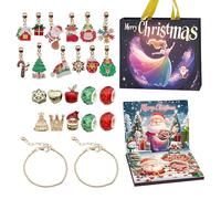 Calendario 'Avvento Di Natale 24 Giorni, Kit Di Gioielli Fai Da Te, Set Di Braccialetti Con Ciondoli, Conto Alla Rovescia, Ciondoli In Lega A Tema Cartone Animato, Perline, Regalo,