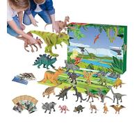 Calendario Avvento Dinosauri - Gioco Natalizio | 29×26×8 Cm Con 24 Sorpresse E Interattivi | Divertente Decorazione Per Caminetto, Scaffale, Libreria E Camera Bambini