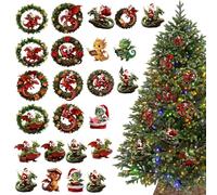 Calendario navideño Flying Dragon - colgante 2D acrílico de 26x18x3,7 cm, decoración de Adviento de 24 días, cuenta regresiva para las fiestas | Hogar árbol coche espejo pared ventana puerta n