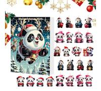 Calendario per il conto alla rovescia con ornamenti natalizi - Ornamenti panda in acrilico 2D, decorazioni natalizie, calendario 'Avvento 24 giorni | Ciondolo con ciondolo a forma di animale carin