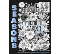 Calendoulah's Midnight Garden: Black Background Adult Coloring Book - Magic Seasons, Puzzle Blessings & Reverse Coloring Pages (Large 8.5x11)