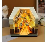 Calendrier 2024 avec bloc-notes, bloc-notes de bureau OKYUK avec lumière pour ruelle diagonale, bloc-notes 3D à décorer soi-même en cadeau (calendrier de bureau avec bloc-notes)