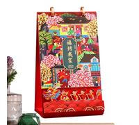 Calendrier 2024 de l'année du dragon - Calendrier chinois 2024 de l'année du dragon - Décorations de Nouvel An lunaire - Calendrier chinois créatif en papier sculpté pour les bureaux, Noël