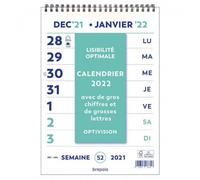 Calendrier 2024 Optivision - Gros Caractères - 21 X 29,7 Cm - Brepols