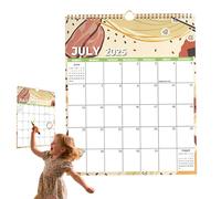Calendrier 2025-2026 - Calendrier Mensuel Accrochable,Juillet 2025 - Décembre 2026, Grands Blocs Réglés, Reliure, pour Maison, Bureau, École, Salle de Sport, Planification Familiale et