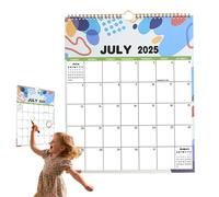 Calendrier 2025-2026 - Calendrier Mural Mensuel à Suspendre - Juillet 2025 - Décembre 2026, Grands Blocs Lignés, Twin-Wire, Planificateur pour Gym École Travail à Domicile Planification