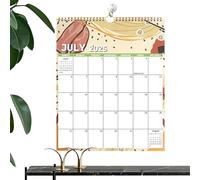 Calendrier 2025-2026 | Planificateur Mensuel,Reliure Double Anneau Juillet 2025 - Décembre 2026 Agenda Organisation Murale Maison Bureau Famille Salle Sport