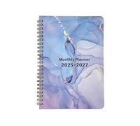 Calendrier 2025-2027, agenda mensuel, planificateur de vie hebdomadaire, reliure en robuste, améliore l'organisation, facile à utiliser, polyvalent pour les étudiants, 21 x 15 x 2 cm