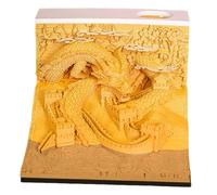 Calendrier 2025 3D 7, 6 x 7, 6 x 5, 1 cm, bloc-notes sculpté en papier dragon avec lumière, calendrier de bureau décoratif exquis, bloc-notes pour la maison, le bureau et l'affichage de souvenirs