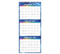 Calendrier 2025 à 3 mois, affichage à plat, trois planificateurs séparés, décembre 2024 à janvier 2026, planificateur avec papier épais pour la gestion du temps