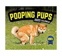 Calendrier 2025 amusant pour déjections canines - Un calendrier mural humoristique en forme de chiot qui fait un excellent cadeau pour les amis et la famille.