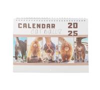 Calendrier 2025 avec boules de chat - Nouveau calendrier mural amusant à suspendre pour chat, calendrier de 12 mois avec espace pour notes pour la famille, les amis, les amoureux des chats